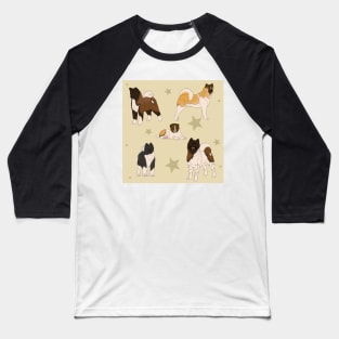 Akita American Pattern Creme Baseball T-Shirt